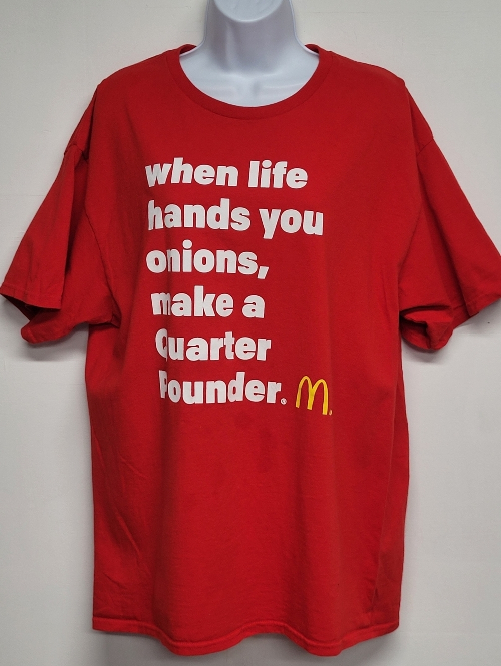 Delta Pro Weight Vintage Funny Graphic Tee McDonalds Red XL 100% Cotton